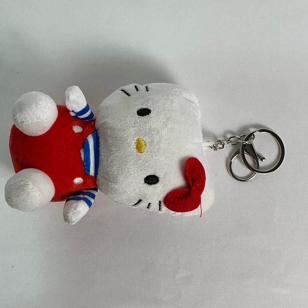 Hello Kitty Plush Key Chain Toy Red and Blue  Sanrio New - Picture 4 of 4